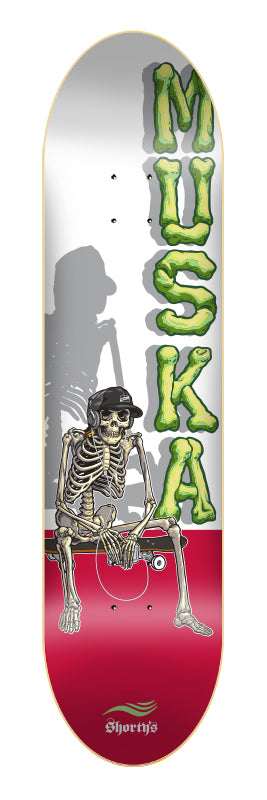 SHORTY'S SKATEBOARDS MUSKA SKELETON RED DECK 8.25