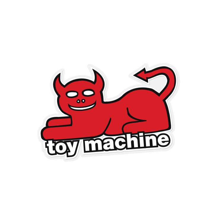 Toy Machine Devil Cat Sticker 4" Red