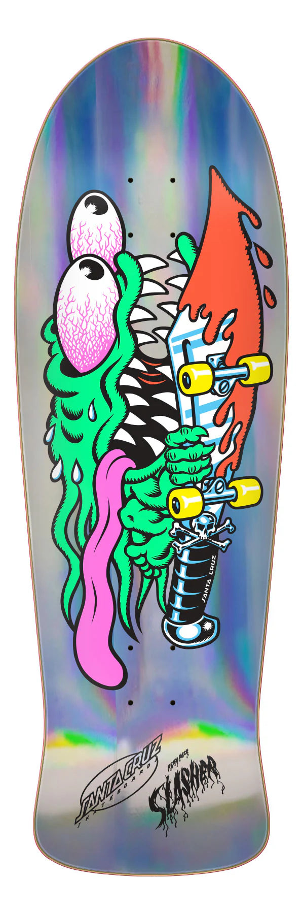 10.1in Meek Slasher Silver Foil Santa Cruz Reissue Skateboard Deck