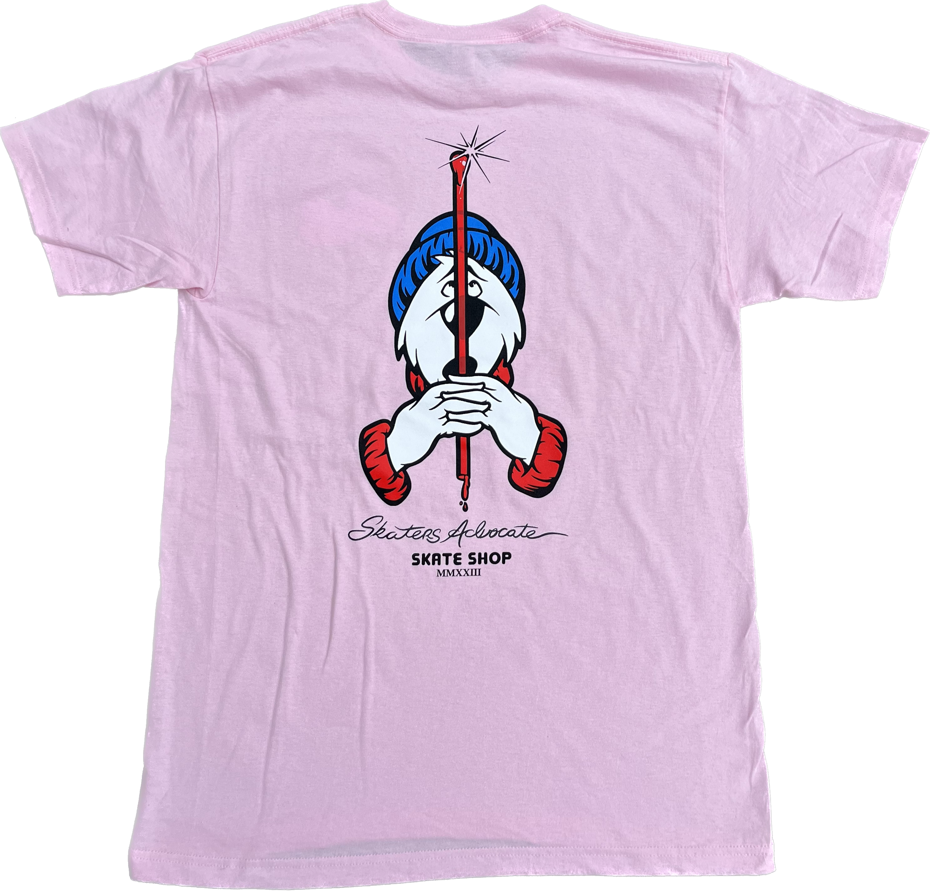 Skaters Advocate Slurpee Bear and Straw Powell Peralta Spoof T-Shirt  Pink