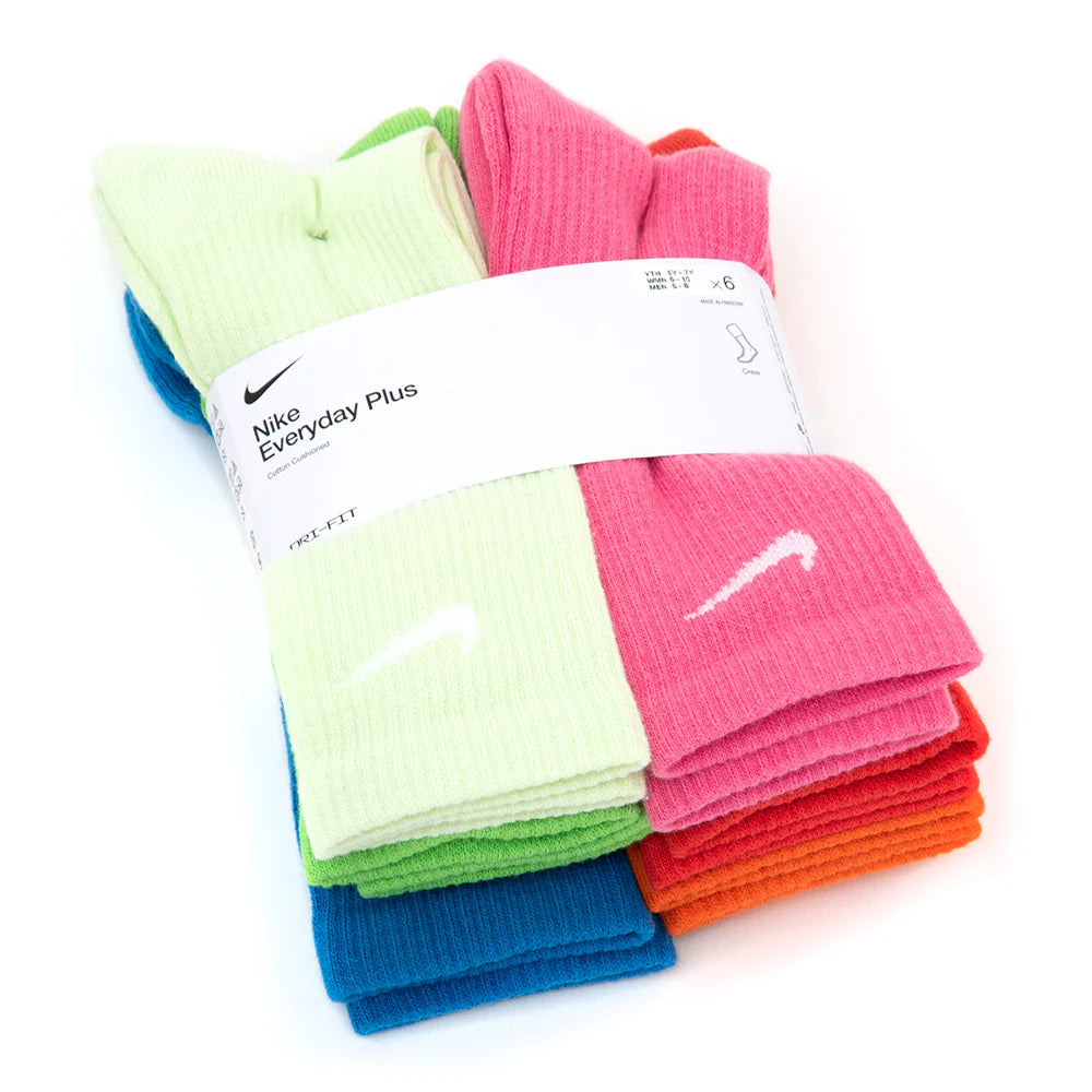 Everyday Plus Cushioned Crew Sock 6 Pack (Multi Color) Size Large