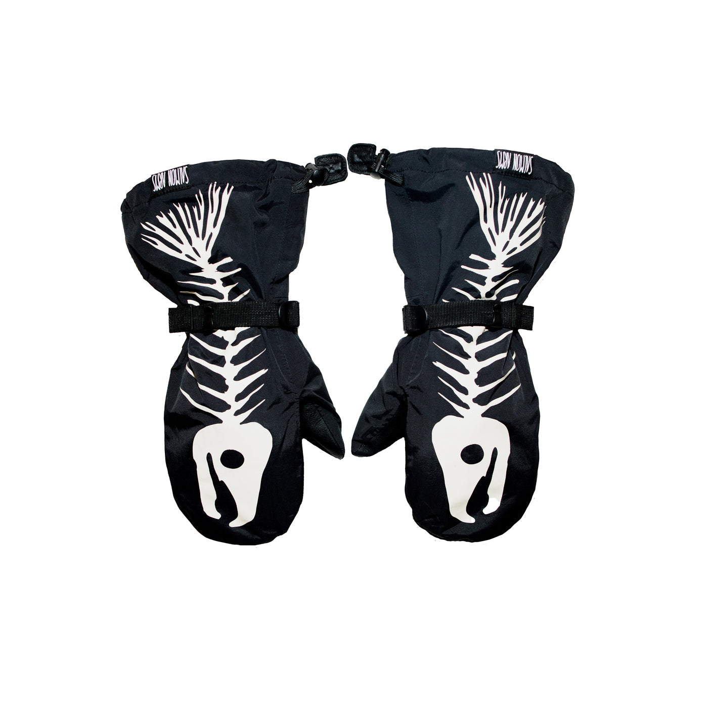 Salmon Arms Overmitt Bones Black/White Snowboarding Mittens 2025