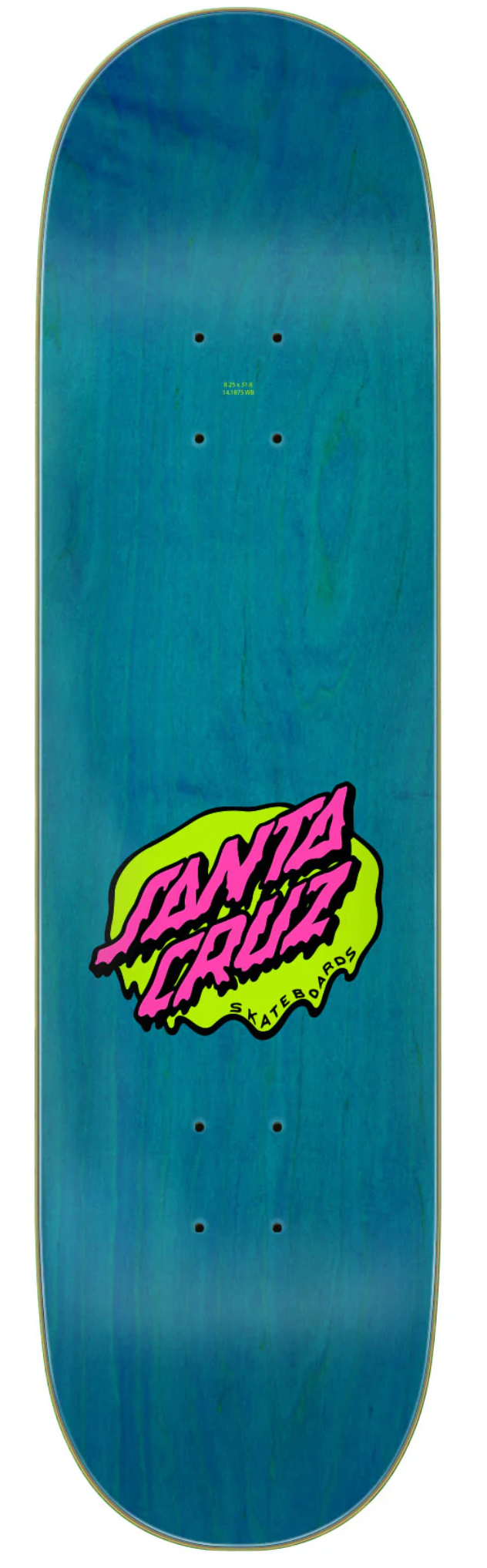 8.25in Slime Scream Santa Cruz Birch Skateboard Deck