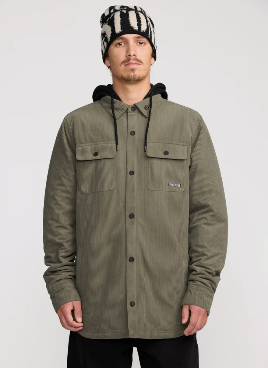 VOLCOM KENSON INSULATED FLANNEL JACKET - MILITARY