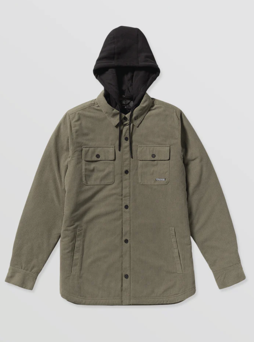 VOLCOM KENSON INSULATED FLANNEL JACKET - MILITARY
