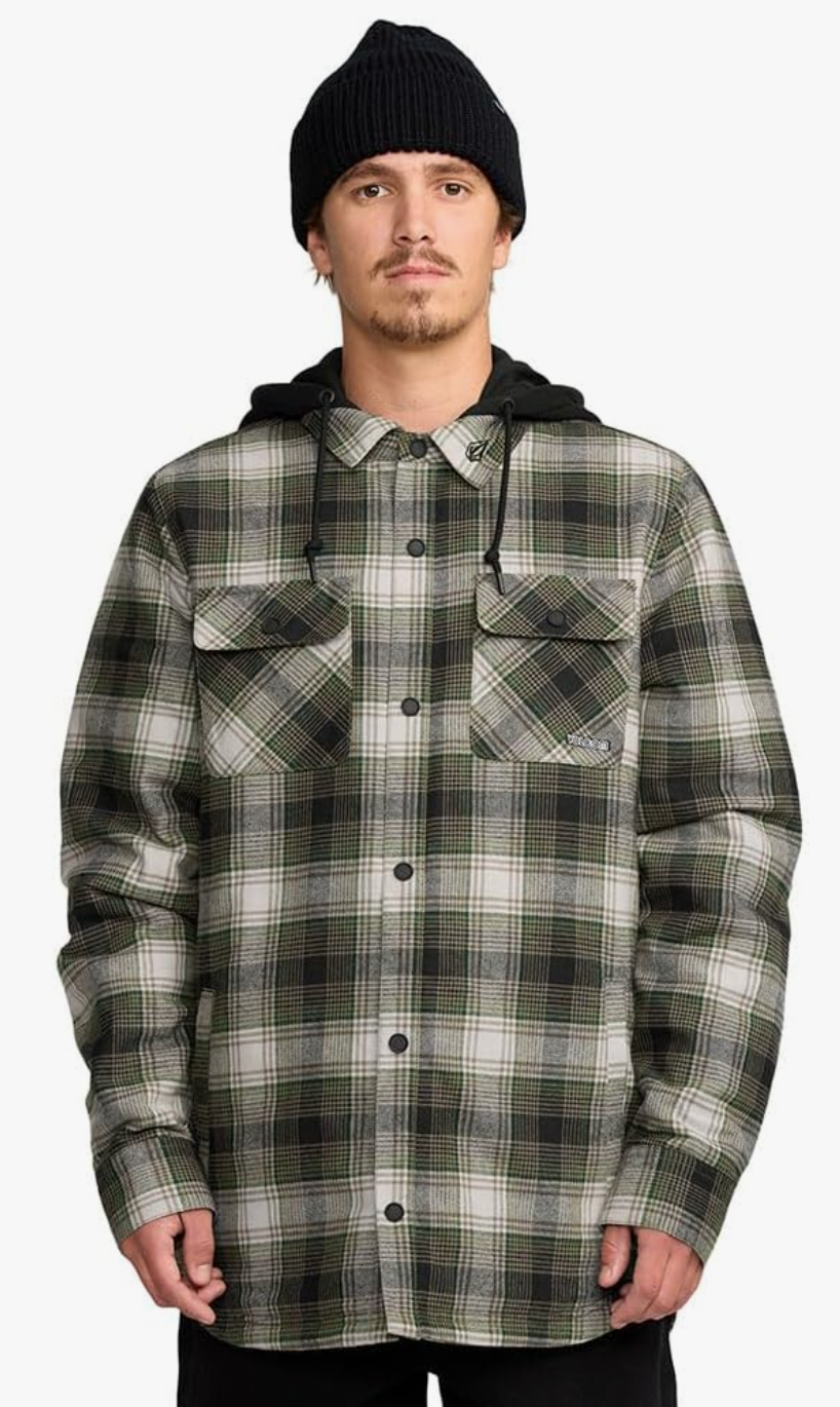 Men's Volcom Kenson Insulated Flannel 2026 Black Green