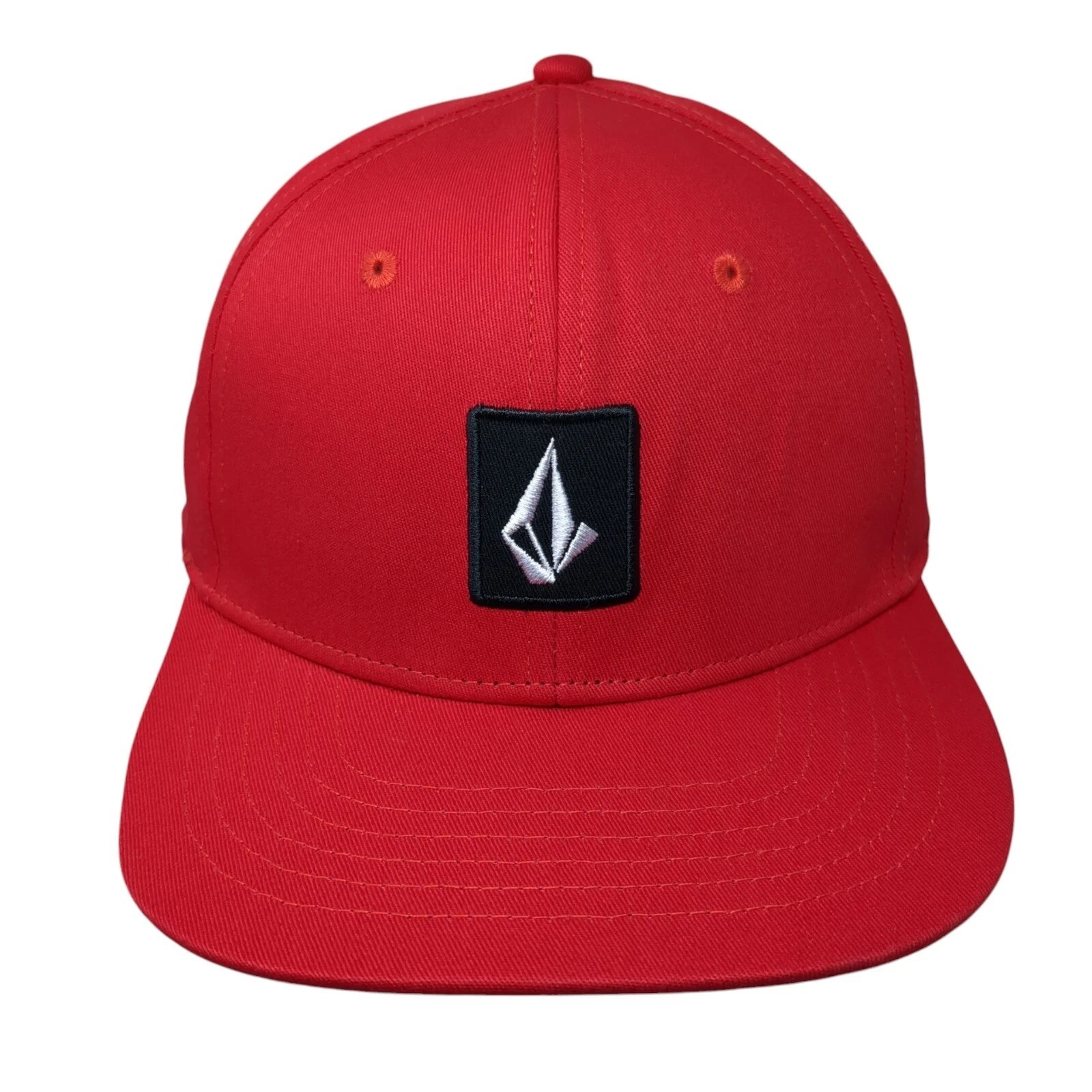 Volcom Stone Logo Snapback Hat Red One Size Adjustable