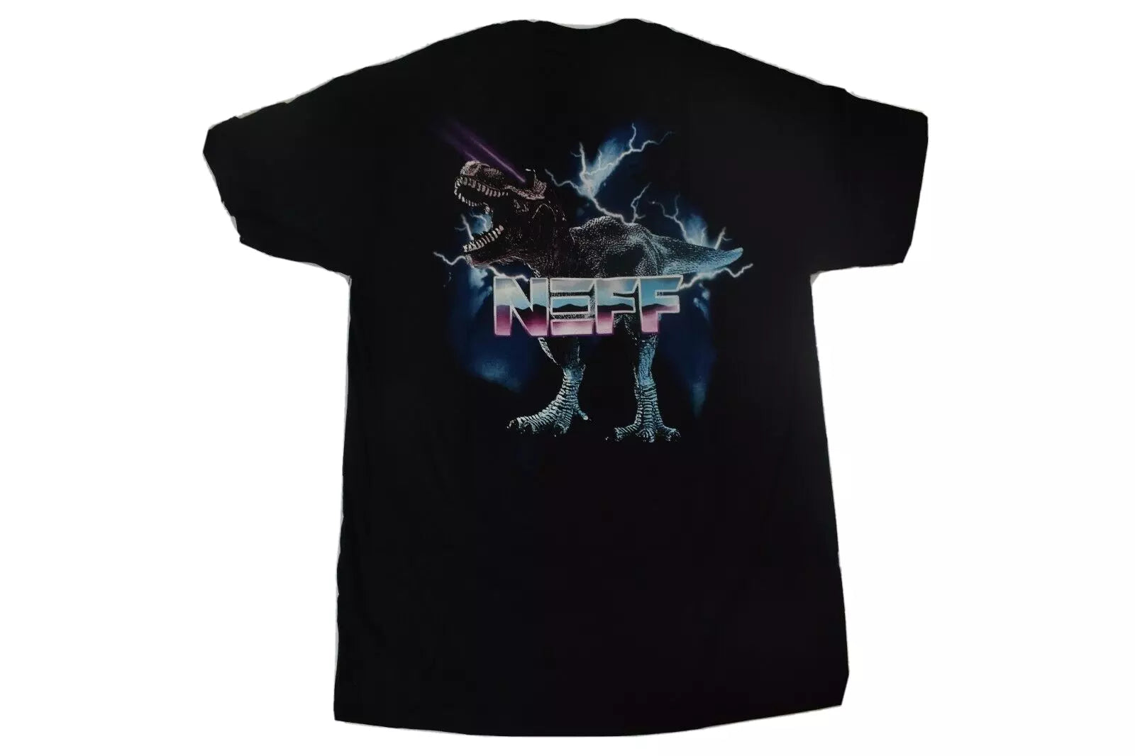 Neff Mens Megaforce Dino Dinosaur Black Tee Shirt