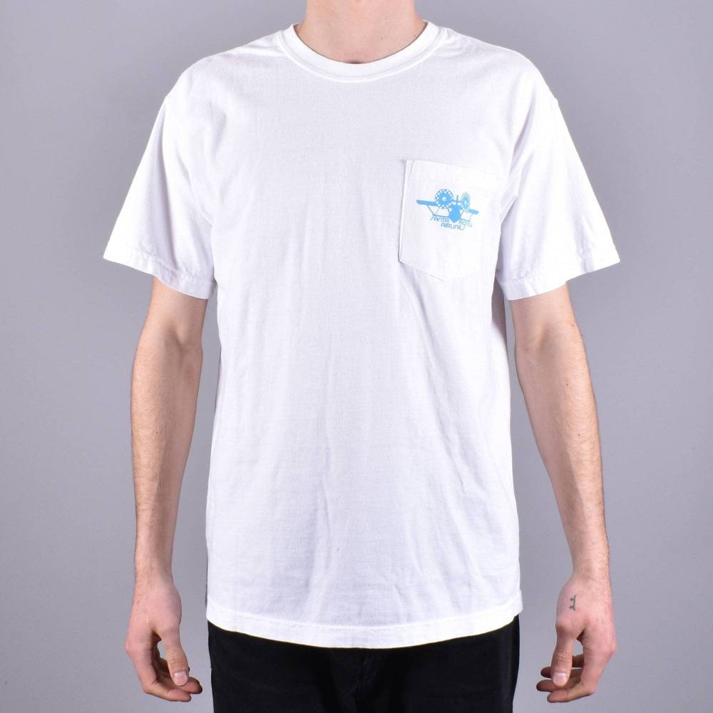 SANTA MONICA AIRLINES SKATEBOARDS Santa Monica Airlines Skateboards SMA Natas Leaves Pocket T-Shirt - White