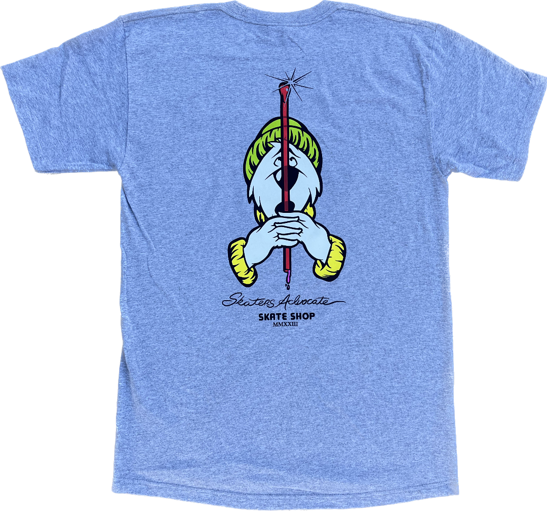 Skaters Advocate Slurpee Bear and Straw Powell Peralta Spoof T-Shirt Grey