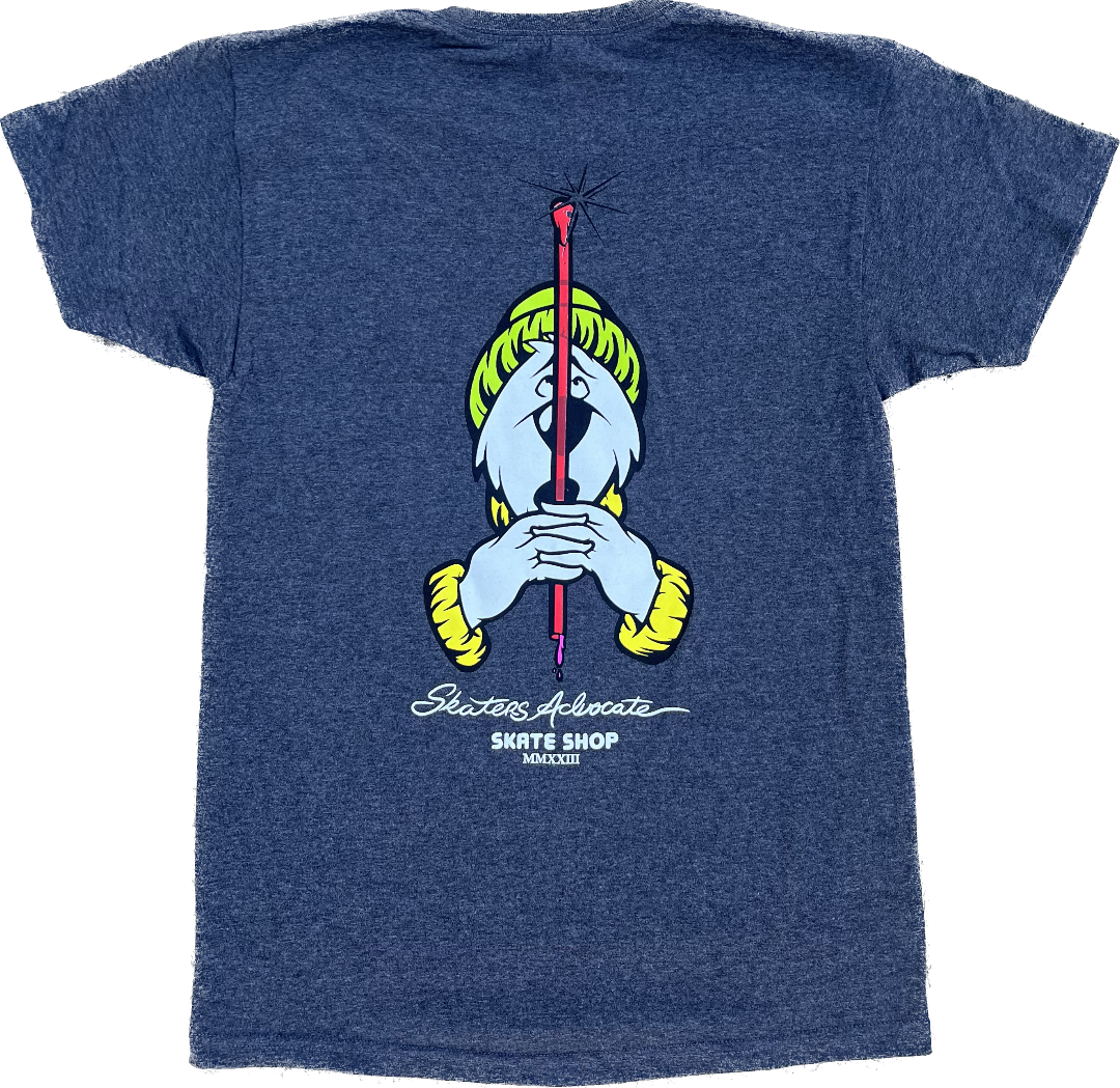 Skaters Advocate Slurpee Bear and Straw Powell Peralta Spoof T-Shirt  Ash Grey