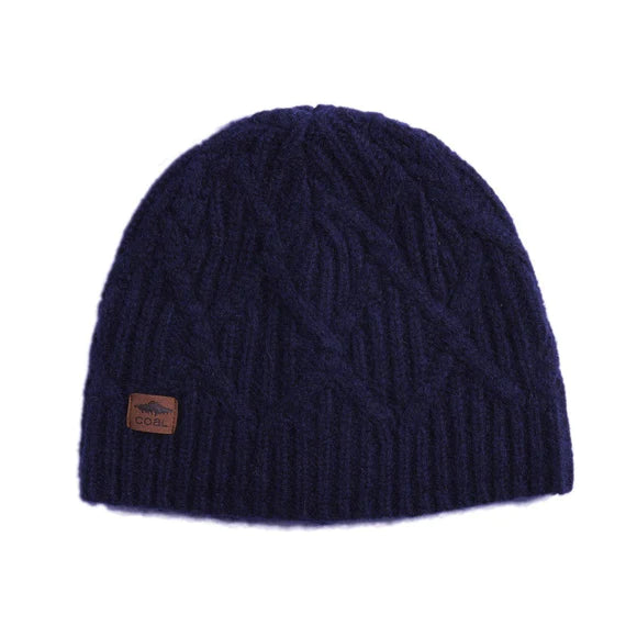 Coal Yukon Cable Knit Wool Beanie