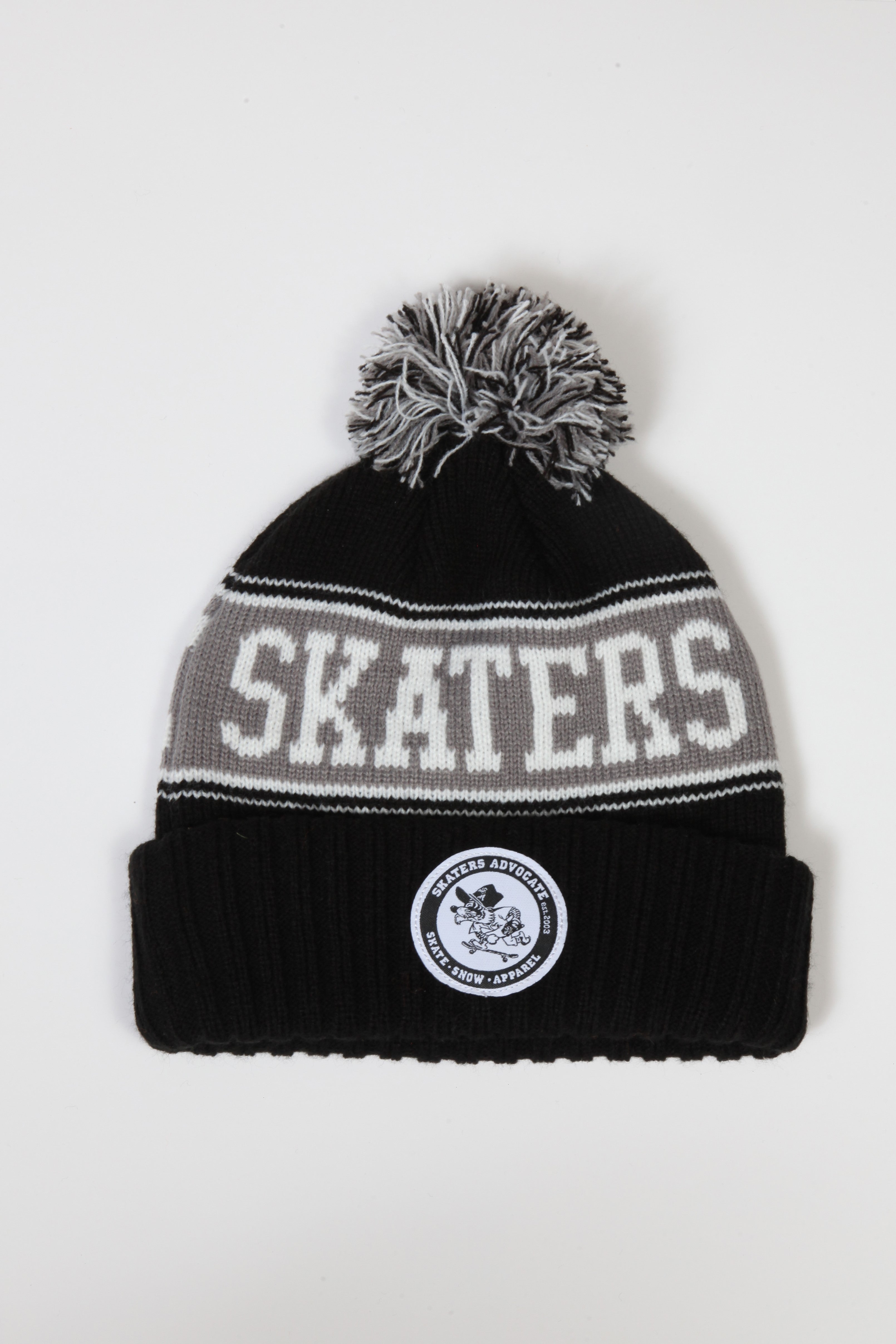 Skaters Advocate Grey Pom Beanie